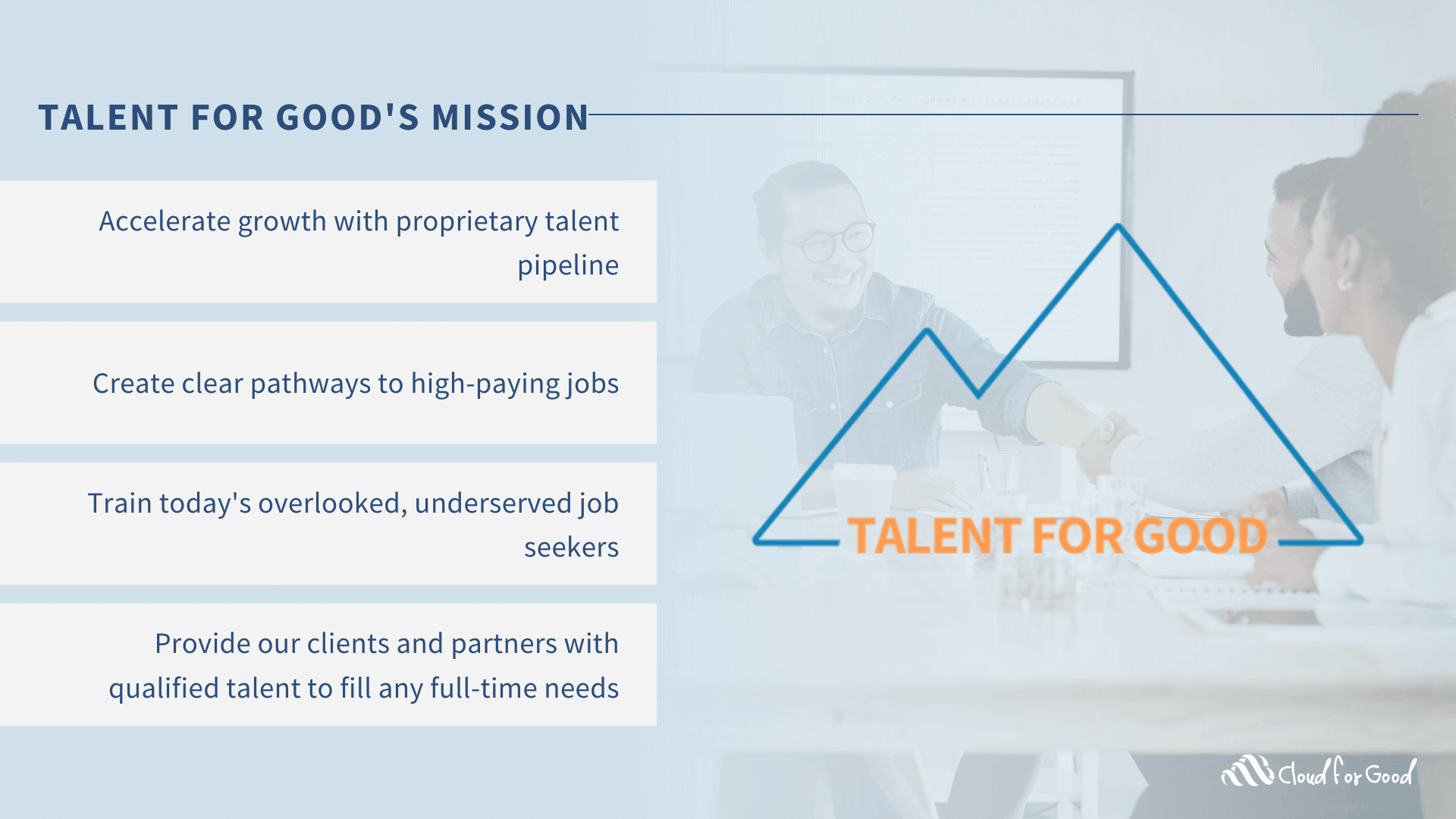 Talent for Good's Mission