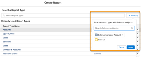 Salesforce Summer '22 Release - Creating Reports Based on Selected Salesforce Objects