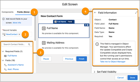 Salesforce Summer '22 Release - ScreenFlow Name and Address Fields