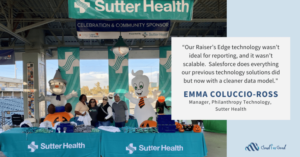 Cloud for Good Customer Success Story 2023 with Sutter Health and Sutter Health Quote 1