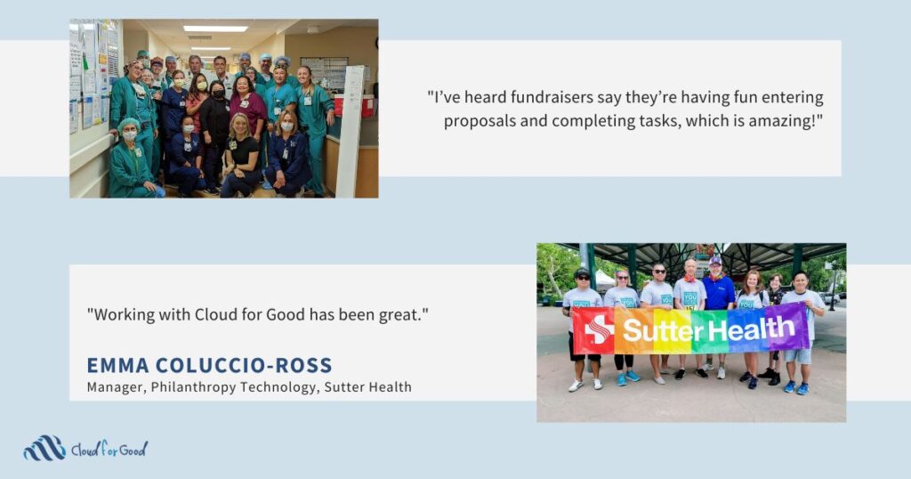 Cloud for Good Customer Success Story with Sutter Health and Salesforce Quote 4.