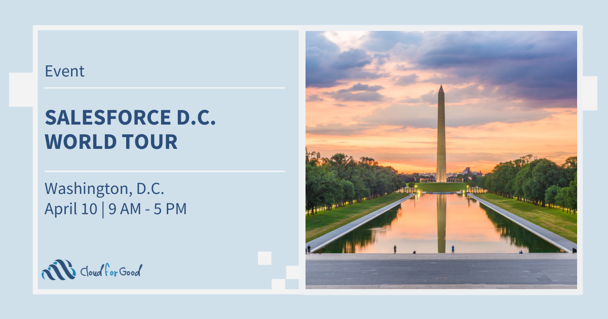Meet with Cloud for Good at the D.C. World Tour.