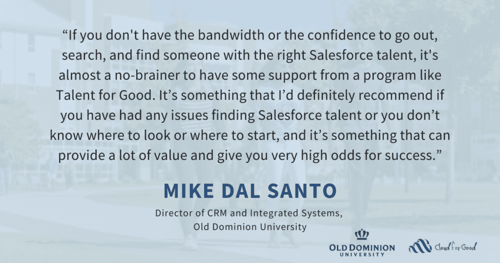 How Old Dominion University Built Its Salesforce Team with Talent for Good