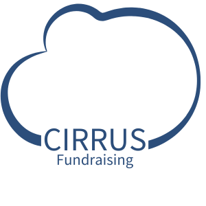 cirrus cloud with cirrus fundraising written below it