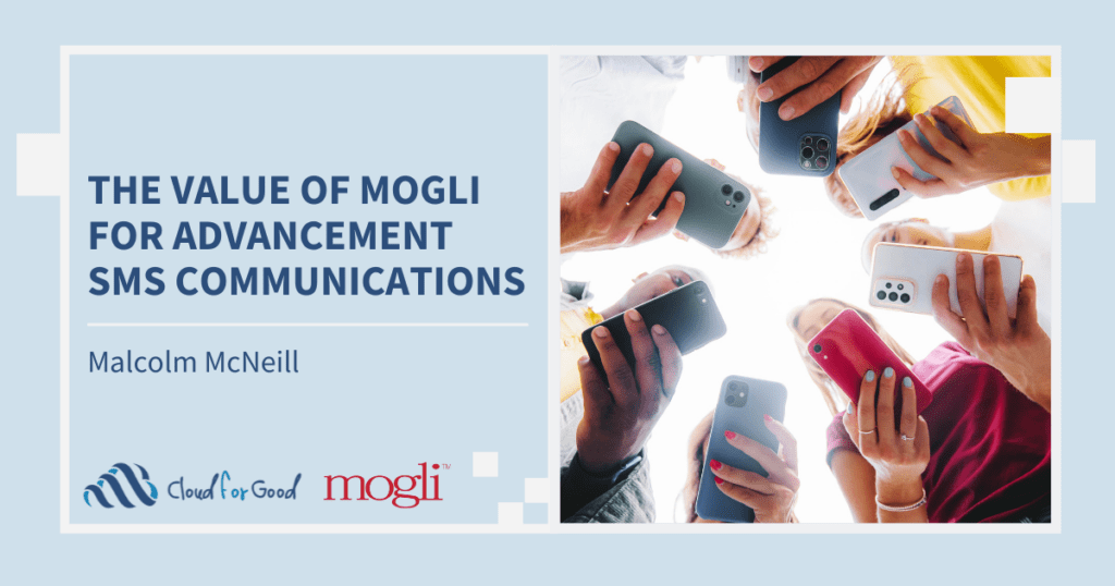 A group of mobile phone users. How SMS communications and SMS communication solutions like Mogli support higher education advancement, driving successful initiatives, fundraisers, and alumni engagement.