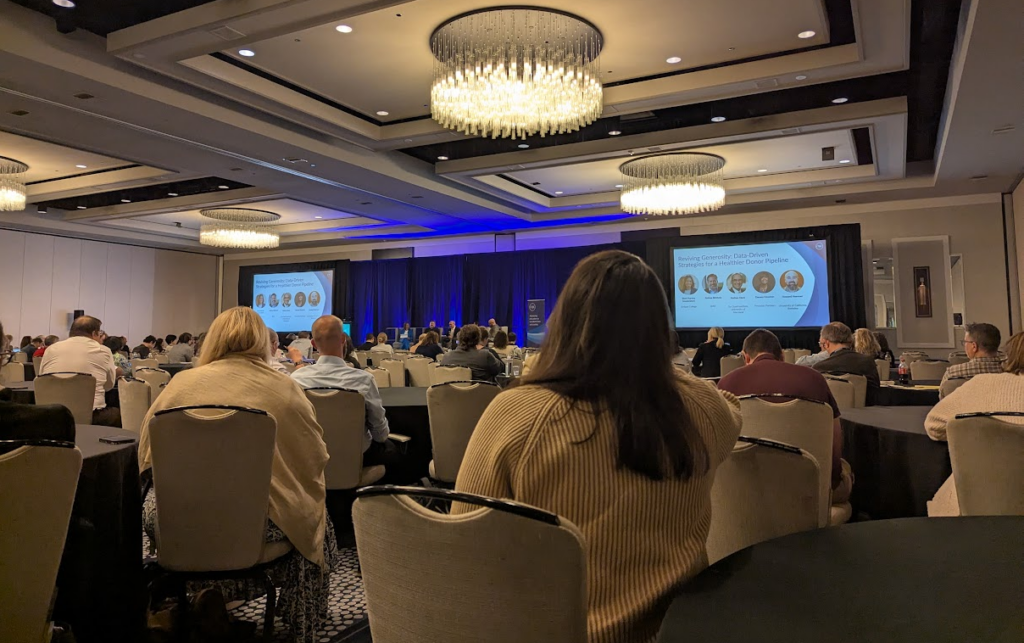 Photo from keynote talk, "Reviving Generosity Data-Driven Strategies for a Healthier Donor Pipeline" at CASE Drive 2025