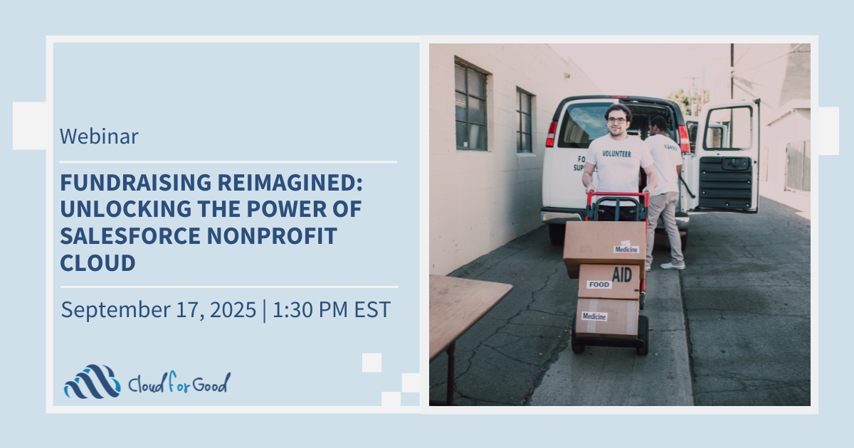 webinar title + date + volunteer unloading truck