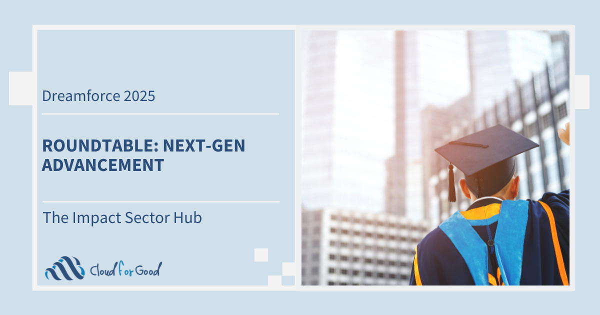 graduate with cap & gown in front of a skyscraper
