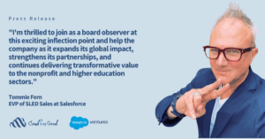 Image with a quote from Salesforce EVP of SLED Sales Tommie Fern
