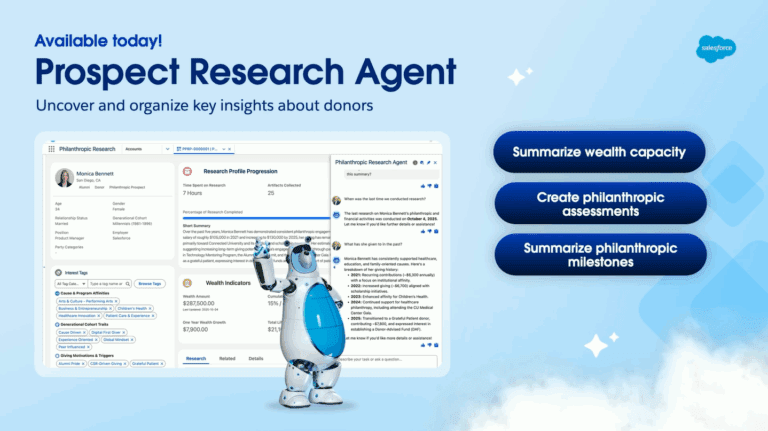 Announcing Prospect Research Agent - Nonprofit Keynote at Dreamforce 2025