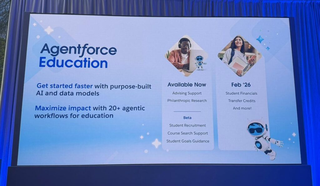 Slide on Agentforce Education at the Education Keynote at Dreamforce 2025.