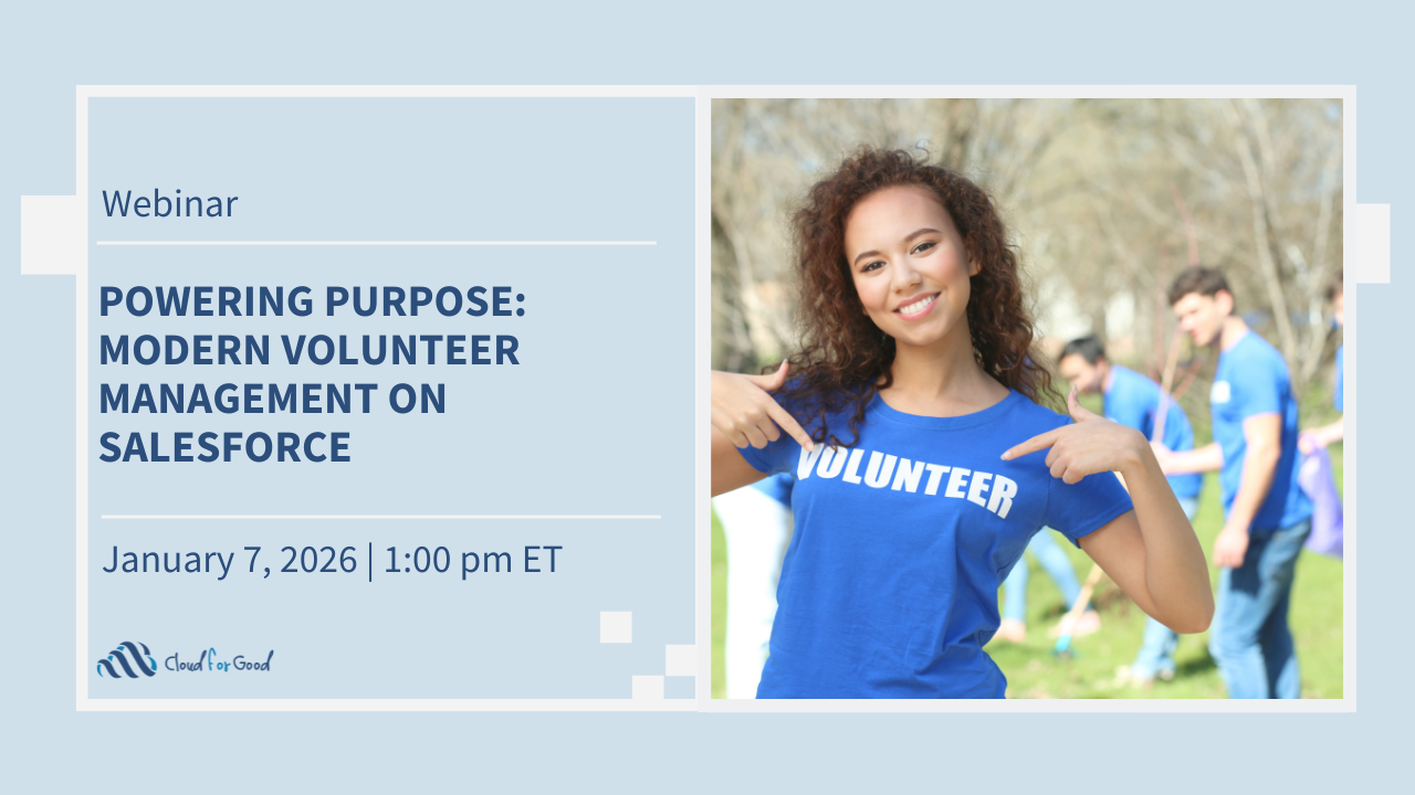 volunteer wearing "volunteer" t-shirt.