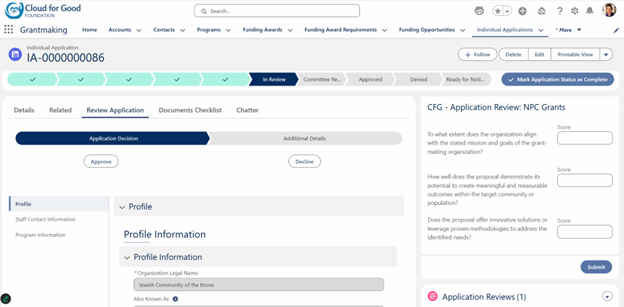 Nonprofit Cloud Grantmaking Application