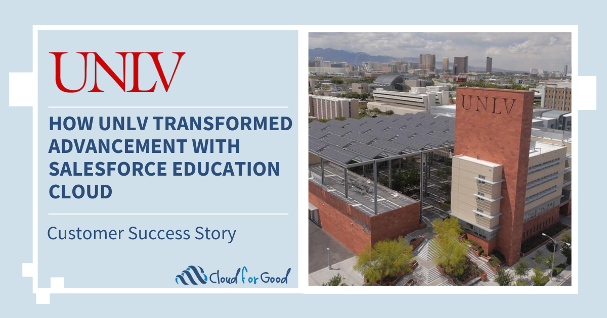 University campus representing digital transformation in higher education fundraising with Salesforce Education Cloud