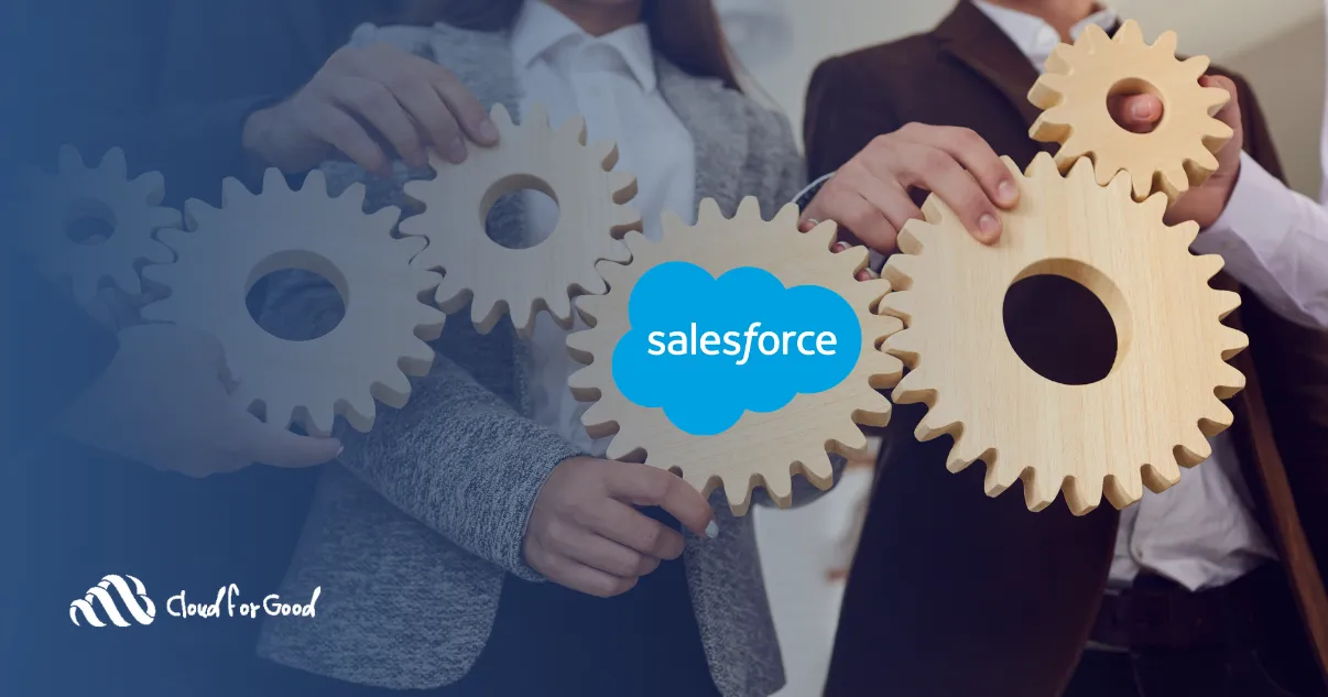 Illustration of connected higher education systems unified on a single Salesforce data platform