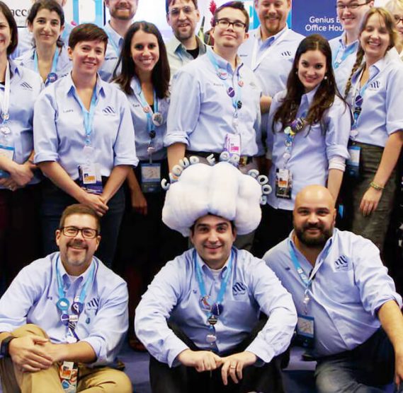 Tal Frankfurt in a cloud hat with Kestryl Lowrey and team Tal Frankfurt in a cloud hat with Kestryl Lowrey and team